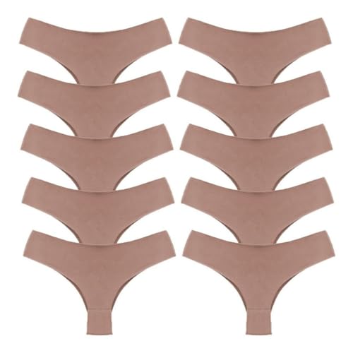 10 Calcinhas Corte a Laser não Marca Sem Costura (BR, Alfa, GG, Regular, Preto/Chocolate)