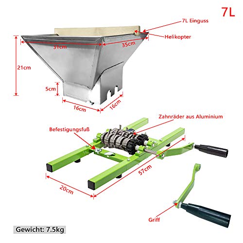 Foto von AufuN 12L Obstpresse Weinpresse aus Buchenholz + 7L Obstmühle Edelstahl