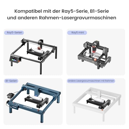 Longer Laser Engraver Rotary Roller with Bracket, Y-Axis Rotary Roller 360° Rotation for Laser Engraver Engraving Cylindrical Objects Tumblers Cans Cups Bottles, Compatible with 99% of Laser Engraver by Longer - Image 2
