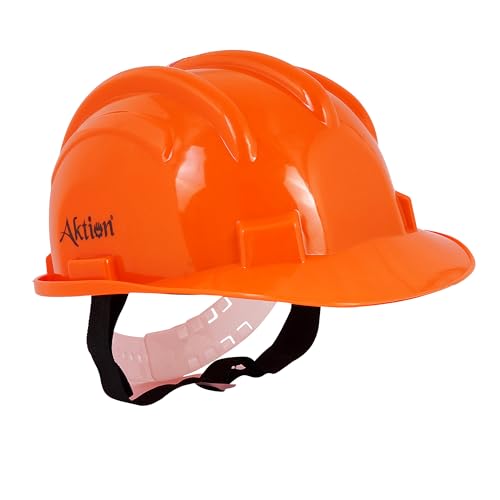 Image of Aktion AK H11 ORG Safety Helmets Nape Type, IS 2925:1984 Color: Orange, Pack of 15