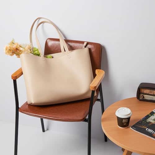 Image of KALIDI Tote Bag Zipper Shoulder Bag Faux Leather Purses Satchel for Women Casual Handbag Work Dating College