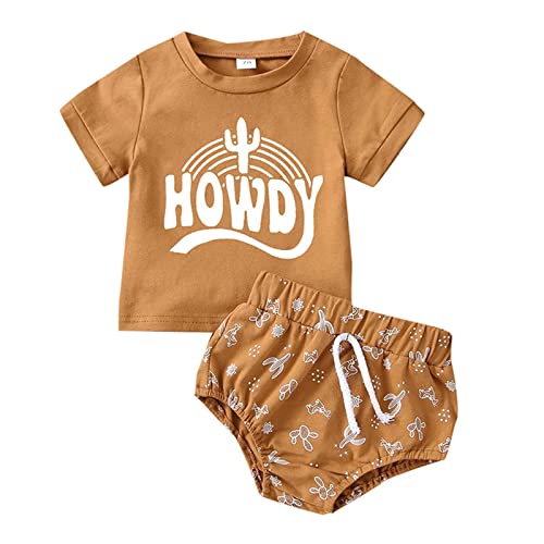 Image of vchoohce Baby Boy Summer Clothes Short Sleeve Letter Print T-shirt Top Shorts Set 6 12 18 24 Months Infant Boy Outfit