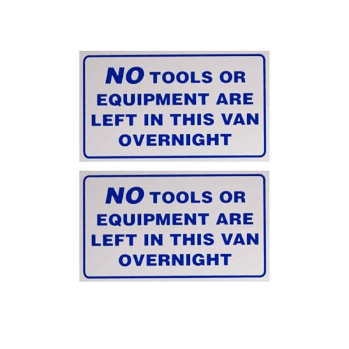 Tek Automotive Twin Pack No Tools or Equipment Left in Vehicle Sticker – 108mm x 64mm | Security Warning for Vans, Lorries & Work Vehicles | Gloss Permanent Vinyl, Weatherproof, High-Visibility Sign