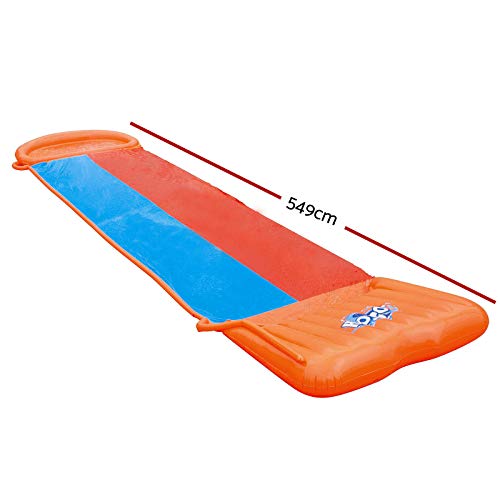 Bestway H2OGO!™ Doppel-Wasserrutsche mit aufblasbarer Startrampe, Double Ramp, 549 x 138 cm