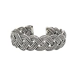  PULSERAS Trenzada de Plata de 1ª Ley 925. Plata Efecto Envejecida. 6 cm de diámetro. Peso: 34.14 gr. Boho & Chic. Mujer/Chica/Joven