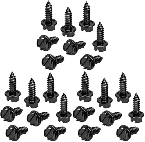 Image of OttoSpeed Rustproof License Plate Screws (24-Pack, Black-Slotted)