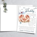 HEJOYN First Fathers Day Card, First Fathers Day Card Gifts for New Dad, Happy 1st Father's Day Card Gift from Baby Boy Girl, Father's Day Card Gift for First Time Dad To Be, New Dad Gifts for Men