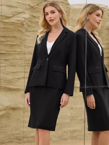 Women's 2 Piece Skirt Suit Set 2025 Business Work Blazers and Pencil Skirts2