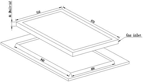 MILLAR GH9051PB 90cm Built-in 5 Burner Gas on Glass Hob Cooktop with Cast Iron Pan Supports