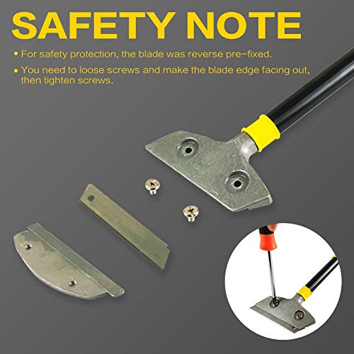 Razor Blade Scraper,Long-Handle Putty Knife,with 10 Blades Set Paint Scraper for Wood,Window Glass Wallpaper Remover,Painting Stripping Tools,Tile Adhesive Removal 4-inch (Scraper with Blades Set)