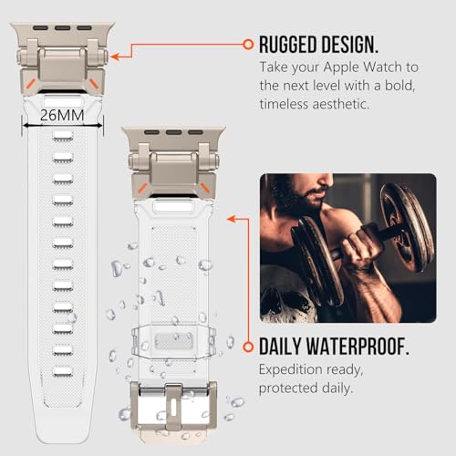 Image of KADES Rugged TPU Sport Band for Apple Watch Ultra 3 /2 /1 49mm, Metal Connectors for Apple Watch Series 11 /10 /SE3 46mm Series 9 /8 /SE2 /7 /6 /SE /5 /4 /3 /2 /1 45mm /44mm /42mm