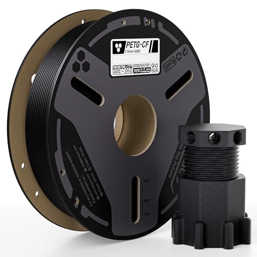 Image of ELEGOO Carbon Fiber PETG Filament 1.75 mm Black 0.5KG, High Strength & Rigidity PETG-CF 3D Printing Filament, Abrasion Resistance for Functional Parts, 500g Spool Fits for Most FDM 3D Printers