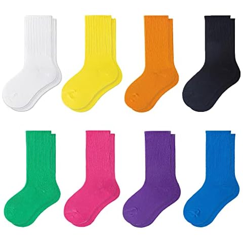 MINI PANDA crew socks for girls 8 pairs of cute socks for girls (as1, age, 3_years, 5_years, 8 Colors-B) Cover