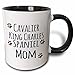 3dRose 3dRose Cavalier King Charles Spaniel Dog Mom - Doggie by breed - brown muddy paw prints - doggy lover owner - Two Tone Black Mug, 11oz (mug_154093_4), , Black/White