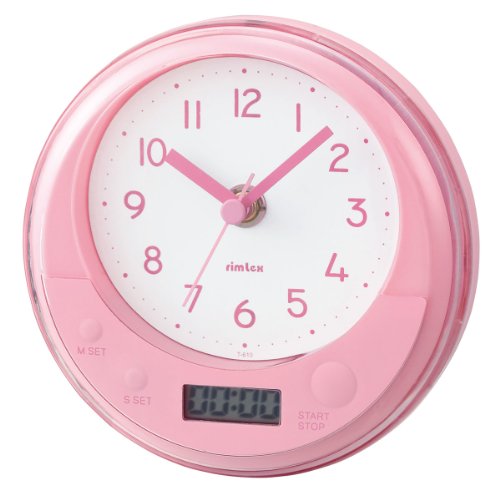 rimlex T-610 PK Splashproof Clock, Half Body Bath Timer Clock, Pink