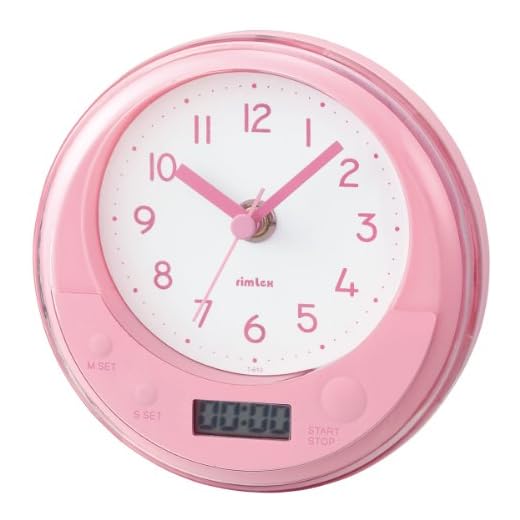 rimlex T-610 PK Splashproof Clock, Half Body Bath Timer Clock, Pink