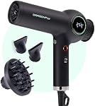 MINT Dragonfly Ionic Hair Dryer with Diffuser | Lightweight Professional Hair Dryer | Smart Negative Ion | High Speed Hair Dryer | Brushless Ionic Blow Dryer | Low EMF