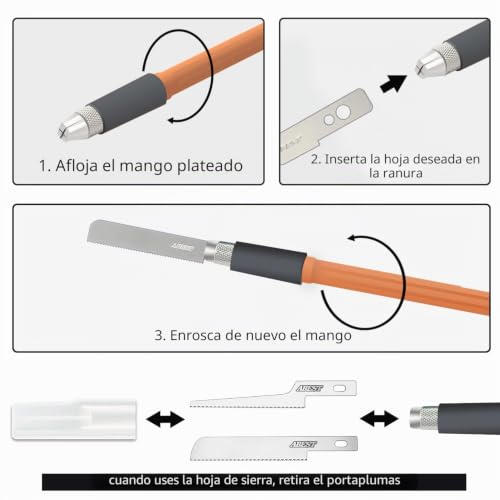 Miniatura 4 de Abest Cuchillas De Sierra De Mano De Repuesto, Mini Cuchillo Para Manualidades, Cuchillo De Modelismo, Microcuchillo, Hojas De Sierra Para Cortar Ramas Y Eslabones De Árboles 12