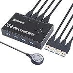 KCEVE – KCEVE USB 3.0 Switch für 4 PCs, 4 In 4 Out USB Umschalter Di