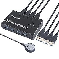 KCEVE – KCEVE USB 3.0 Switch für 4 PCs, 4 In 4 Out USB Umschalter Di