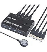 KCEVE USB 3.0 Switch für 4 PCs, 4 In 4 Out USB Umschalter Die 4 USB-Geräte gemeinsam nutzen, Peri...