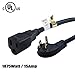 FIRMERST 1875W 6 Feet 15A Low Profile Flat Plug Extension Cord 14 AWG Black