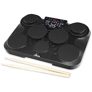 XDrum DD-200 E-Drum Kit (7 anschlagsdynamische Pads, 2 Pedale, 216 Sounds, 45 Preset Drum Kits und 5 User-Kits, Record-Funktion, USB-Ausgang) schwarz