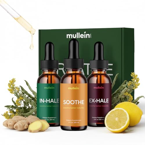 mullein Drops for Lungs - Inhale, Exhale & Soothe Breathe Box: Enhanced Tincturе Formulas - Clear Breathing, Lung Restoration, & Resilience - Herbal Drops You Feel Instantly, Serving Size 2ml