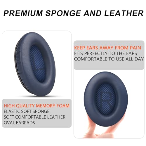 Premium Replacement Ear Pads for Bose QC35 & QC35ii Headphones Made by GEVO- Comfortable Adaptive Memory Foam and Extra Durable - Fits QuietComfort 35 & 35ii / SoundLink 1&2 AE (Midnight Blue) by GEVO - Used condition - Image 5
