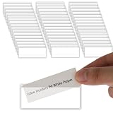 30 supporti autoadesivi per etichette, 3,2 x 7,5 cm, trasparenti, per biglietti da visita, per classi, librerie, ufficio (48)