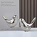 FANTESTICRYAN Small Birds Statues Gold Home Decor Modern Style Figurine Decorative Ornaments for Living Room, Bedroom, Office Desktop, Cabinets (M&L, Silver)