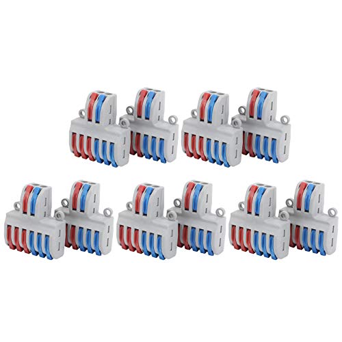 Badafaci Compact Wire Connectors, Quick Connect Terminal Block Lever Nut SPL for Lighting Motors Electrical Control, with 2 Color Design No Tools Needed (PC, brass 2)