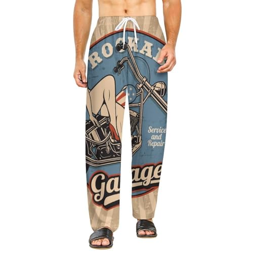 Pantalon de pyjama femme long avec poches vêtements de nuit amples taille S