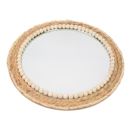 VANZACK Runder Wandspiegel mit Geflochtenem Dekor Kreativer Wanddekor...