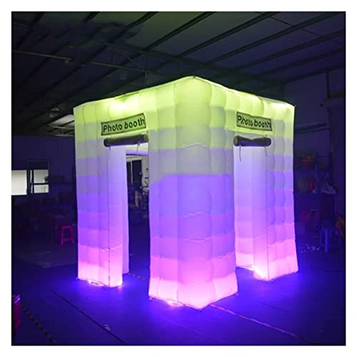 Cabina de Fotos Inflable portátil, 3 Puertas con 17 Colores, Luces LED cambiantes para decoración de Bodas, Accesorios gratuitos, 98,4 x 98,4 x 98,4 Pulgadas