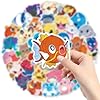 50pcs Cartoon Sticker- Adorable Reusable Decals, Cute Animal, Waterproof Stickers for Water Bottles, Notebooks & More #2