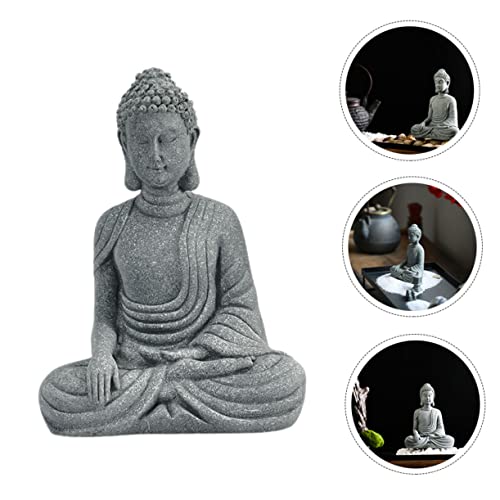 Veemoon 4Pcs Buddha Statue Ornament Outdoor Statues Office Decorations Desktop Decor Buddah Gift Outdoor Garden Decor Tabletop Decor Statue Display Sandstone Chinese Style Layout Decor #TOP5