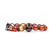 Bracciale originale tibetano Tamashii realizzato con pietre naturali CORNIOLA