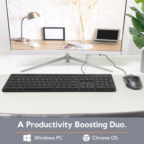 X9 Performance Large Print Keyboard And Mouse Combo - Easy To See Lighted Big Print Letters - Usb Wired Backlit Keyboard And Mouse - Light Up Key Keyboard For Elderly, Low Vision, Visually Impaired #TOP1