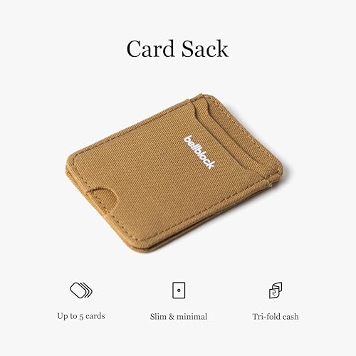 Image of Bellblock Canvas Card Holder for Men /Women | Slim Handcrafted Mens Card Wallet | Upto 5 Cards & Folded Cash | Cotton Canvas | Mustard (Pack of 1)