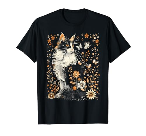 Garden Cat Floral Cat Lover Cottagecore Aesthetic T�V���c