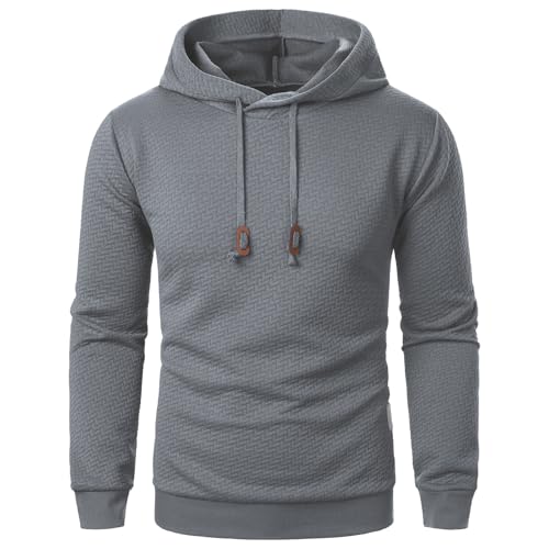 Men's Pullover Hoodies Slim Fit Long Sleeve Men Plaid Jacquard Drawstring Hiphop Casual Sweatshirts with Pockets2