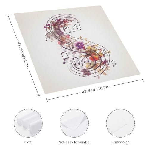 Servilletas de tela floral con notas musicales, set de 4 miniatura 2