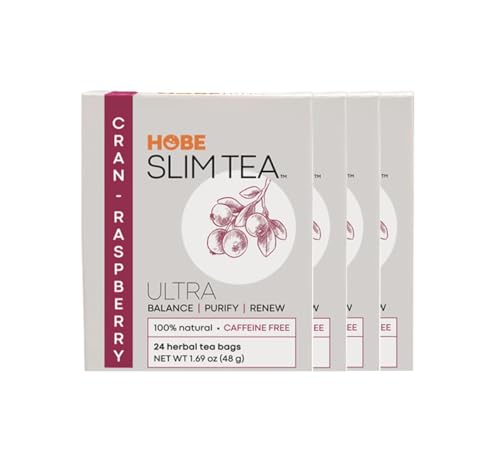 Ultra Slim Tea, Cran-Raspberry, Tea Bags, 24 Count (Pack of 4)