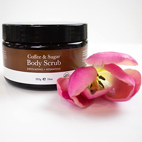 Organic Coffee Body Scrub - Coffee Scrub & Sugar Scrub Body Polish, Exfoliating Body Scrub Exfoliator & Foot Scrub, Body Exfoliator, Body Scrubs For Women Exfoliation, Sugar Scrubs For Women & Men #TOP5