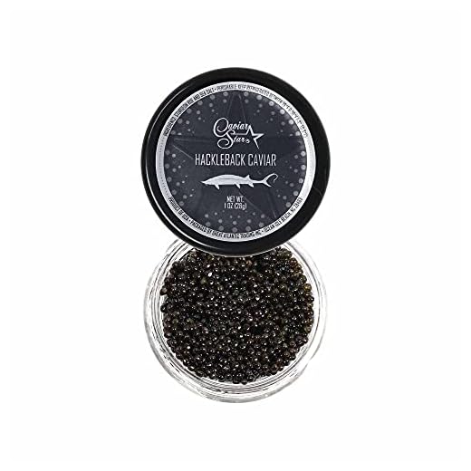 Caviar Star American Hackleback Sturgeon Caviar | Black Caviar Food | Fresh, Domestic Black Sturgeon Roe | Delicious Mild Flavor, Real Caviar Seafood | Ideal for Sushi and Whole Food Recipes (1 Oz)