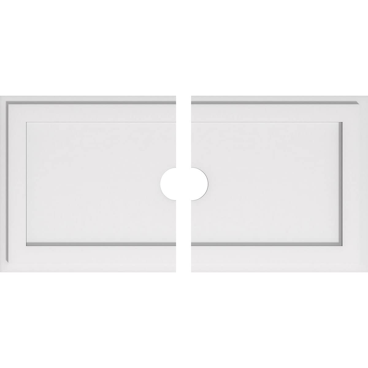 Médaillon de plafond ovale blanc Ekena CMP10LA pour sublimer le lustre du salon