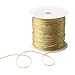 Pengxiaomei 218 Yards/656 Feet Metallic Cord 2 Pcs Spool Metallic Thread Colored Jewelry Thread Colored Craft Gold String Tinsel String Craft Making Cord for Gift Wrapping(0.5mm)