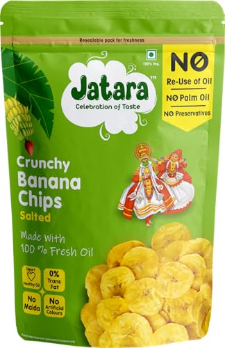 Image of Jatara Banana Chips - Salted 180g | Crunchy Banana Wafers | Light Snack | Tea-Time Munch