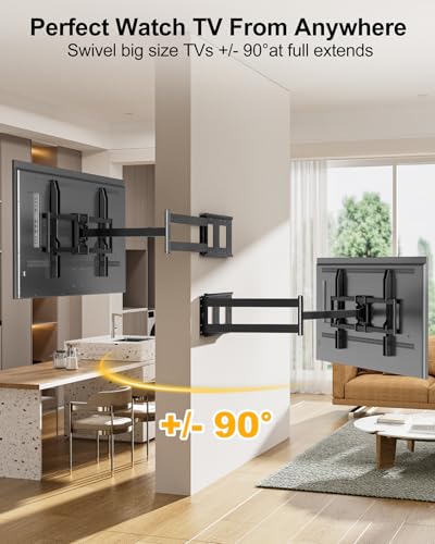 FORGING MOUNT Long Arm Full Motion TV Wall Mount for Most 42-100\" TVs Holds 176 lbs, 41.75\" Long Extension Corner TV Mount Heavy Duty Swivel/Tilt, Max VESA 800x600mm, Filts16”,18”,24” Studs